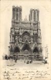 CPA Reims Facade de la Cathedrale