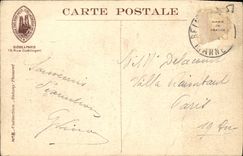 VINTAGE POSTCARD Rheims the cathedral dominating the ruins of the Gold Lion