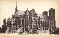 CPA Reims Facade laterale Nord Cathedrale