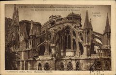 VINTAGE POSTCARD Rheims the Burnt Cathedral and Bombardee By the Germans