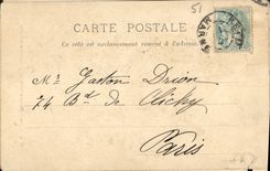 VINTAGE POSTCARD Gothic Rheims Maisons Place Steps Restoring