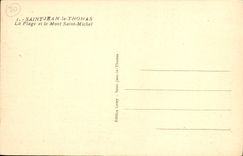 VINTAGE POSTCARD Holy Jean the Thomas the Beach and Mont Saint Michel