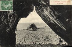 VINTAGE POSTCARD Carolles the Small Cave of the Beach