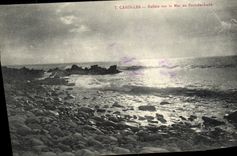 VINTAGE POSTCARD Carolles Reflections on the sea with the Port of Lude