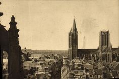 VINTAGE POSTCARD Coutances the Cathedral seen of the bell-tower of St Pierre