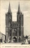 CPA Coutances La Cathedrale Et Statue De Tourville