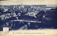 CPA Granville Vue Generale Et La Passerelle Du Moulin A Vent