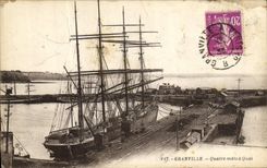 CPA Granville Quatre Mats A Quai Bateau