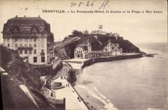 CPA Granville Le Normandy Hotel le Casino et la plage a mer haute