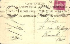 VINTAGE POSTCARD Epernay Street of Trawl-nets Banque de France