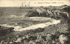 CPA Environs De Cherbourg Goury Les Rochers Bateau