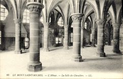 CPA Le Mont Saint Michel L'Abbaye La Salle Des Chevaliers