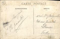 VINTAGE POSTCARD Trawl-nets On the Marne Town hall Carnot Monument
