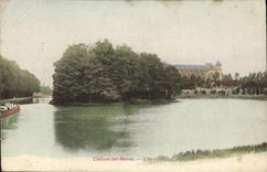 VINTAGE POSTCARD Trawl-nets On the Marne the island