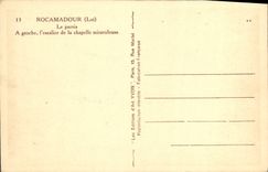 VINTAGE POSTCARD Rocamadour the Square has Guache the Staircase Of the Vault