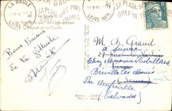 VINTAGE POSTCARD La Baule the Bridge and the quay of the Commander Rageot of the Key