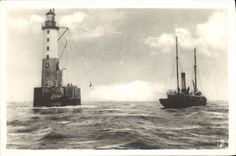 MODERN CARD the point of the Strong current Boat Lighthouse