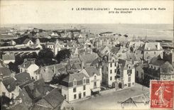 VINTAGE POSTCARD Croisic Panorama Towards the Pier And the Roads Taken Of the Bell-tower