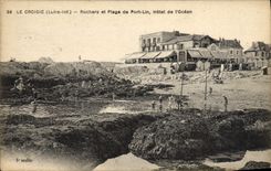 VINTAGE POSTCARD Croisic Rocks And Plage Of Port Flax Hotel Of the Ocean