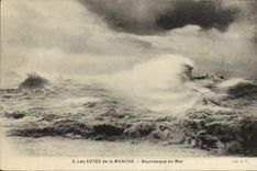 VINTAGE POSTCARD Dimensions Of the English Channel Gust of wind At sea