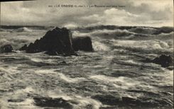 CPA Le Croisic Les Rochers Par gros Remps