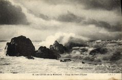 VINTAGE POSTCARD Dimensions Of the English Channel Strong gale of West