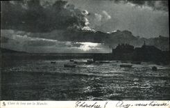 CPA Clair De Lune Sur La Manche