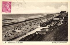 VINTAGE POSTCARD Donville Les Bains the Beach And Cabins