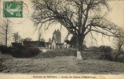 VINTAGE POSTCARD Surroundings De Portbail Ruins Of the Church D' Omonville