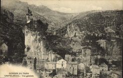 CPA Gorges Du Tarn Castelbouc Vue Generale