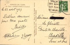 VINTAGE POSTCARD Gorges of the Tarn the Tarn has Saint Chely