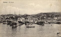 VINTAGE POSTCARD Genova It Oporto Boats