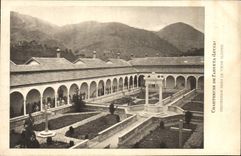 VINTAGE POSTCARD Chartreuse de Farneta Procession in the old cloister