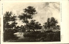 VINTAGE POSTCARD Hobbema has village with watermills