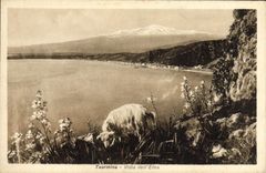 VINTAGE POSTCARD Taormina Vista Dell Etna