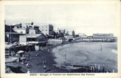 VINTAGE POSTCARD Anzio Splaggia Di Ponente Idiot Stabilimento Dea Fortuna
