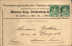 Entier Diefenthal Fournitures generale pour l'optique et la Photographie Avenue du Midi Bruxelles Optique