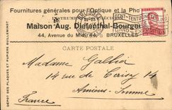 Entier Diefenthal Fournitures generale pour l'optique et la Photographie Avenue du Midi Bruxelles Optique