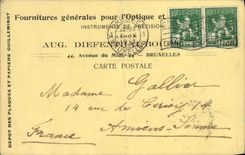 Entier Diefenthal Fournitures generale pour l'optique et la Photographie Avenue du Midi Bruxelles Optique