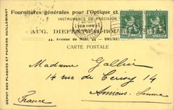Entier Diefenthal Fournitures generale pour l'optique et la Photographie Avenue du Midi Bruxelles Optique