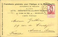 Entier Diefenthal Fournitures generale pour l'optique et la Photographie Avenue du Midi Bruxelles Optique