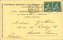 Entier Diefenthal Fournitures generale pour l'optique et la Photographie Avenue du Midi Bruxelles Optique