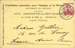 Entier Diefenthal Fournitures generale pour l'optique et la Photographie Avenue du Midi Bruxelles Optique