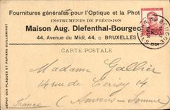 Entier Diefenthal Fournitures generale pour l'optique et la Photographie Avenue du Midi Bruxelles Optique