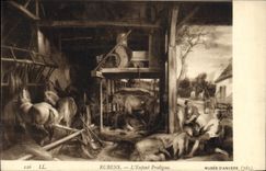 VINTAGE POSTCARD Rubens the Prodigal son Museum of Antwerp