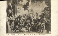 VINTAGE POSTCARD Venezia Miracolo Marco Tintoretto