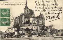 VINTAGE POSTCARD Emerald Dimension Emerald Coast Mont Saint Michel Botrel East coast
