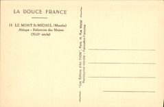 VINTAGE POSTCARD Soft France the Mount St Michel Refectory Abbey Of the Monks