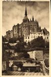 VINTAGE POSTCARD Soft France the Mount St Michel the Abbey Seen Of the Walls