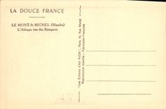 VINTAGE POSTCARD Soft France the Mount St Michel the Abbey Seen Of the Walls